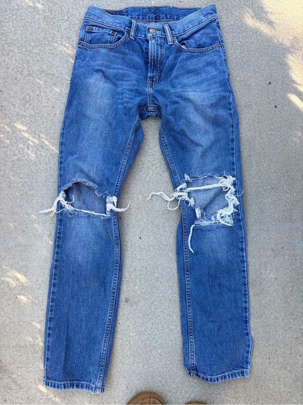 Levi's Skinny 511 Ripped Blue Denim Jeans